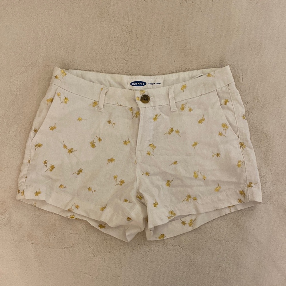 White Linen Shorts